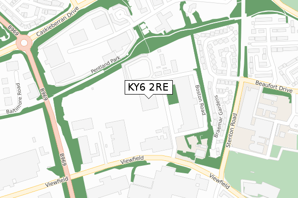 KY6 2RE map - large scale - OS Open Zoomstack (Ordnance Survey)