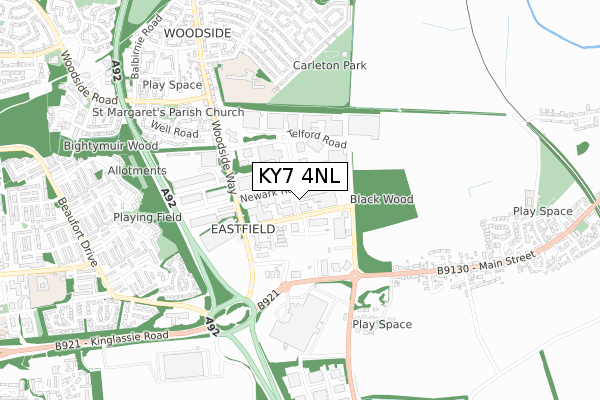 KY7 4NL map - small scale - OS Open Zoomstack (Ordnance Survey)