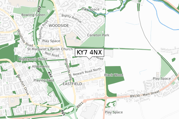 KY7 4NX map - small scale - OS Open Zoomstack (Ordnance Survey)