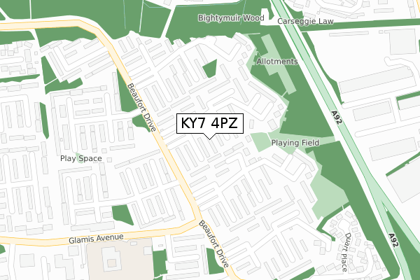 KY7 4PZ map - large scale - OS Open Zoomstack (Ordnance Survey)