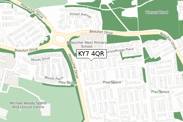 KY7 4QR map - large scale - OS Open Zoomstack (Ordnance Survey)