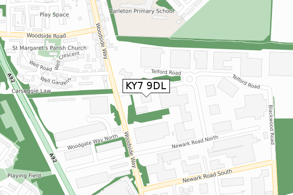 KY7 9DL map - large scale - OS Open Zoomstack (Ordnance Survey)