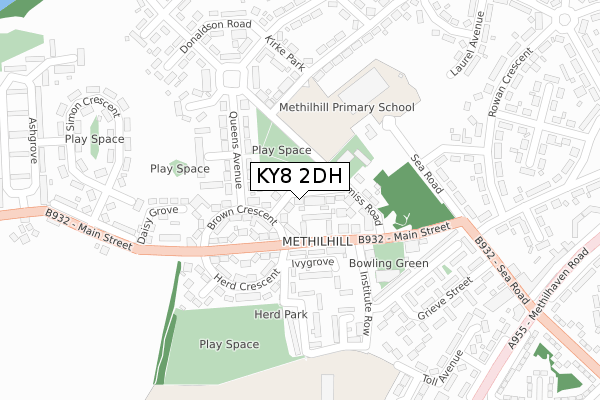 KY8 2DH map - large scale - OS Open Zoomstack (Ordnance Survey)