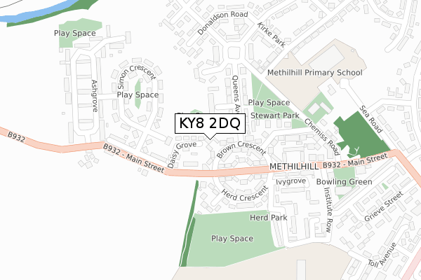 KY8 2DQ map - large scale - OS Open Zoomstack (Ordnance Survey)