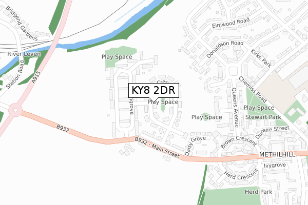 KY8 2DR map - large scale - OS Open Zoomstack (Ordnance Survey)