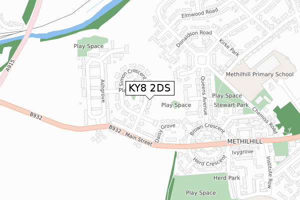 KY8 2DS map - large scale - OS Open Zoomstack (Ordnance Survey)