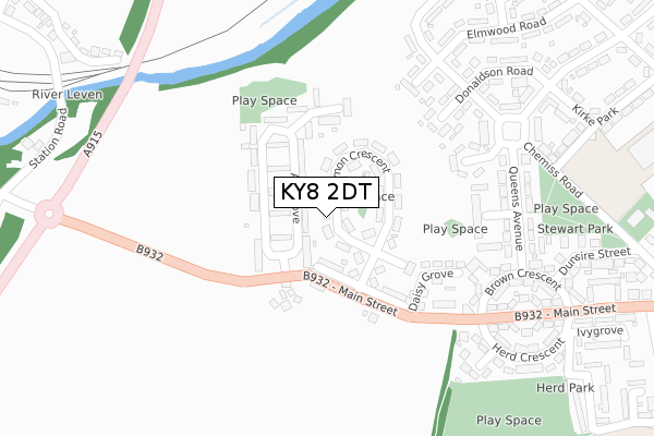 KY8 2DT map - large scale - OS Open Zoomstack (Ordnance Survey)