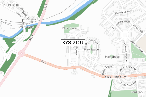 KY8 2DU map - large scale - OS Open Zoomstack (Ordnance Survey)