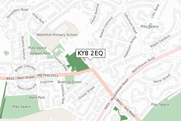 KY8 2EQ map - large scale - OS Open Zoomstack (Ordnance Survey)