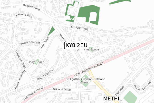 KY8 2EU map - large scale - OS Open Zoomstack (Ordnance Survey)