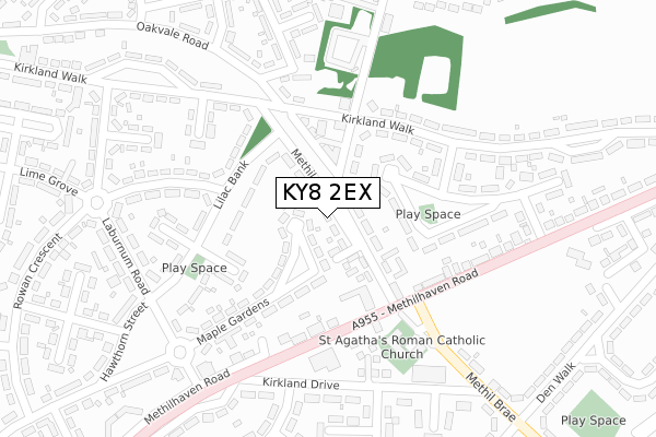 KY8 2EX map - large scale - OS Open Zoomstack (Ordnance Survey)