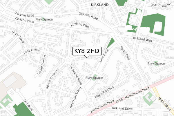 KY8 2HD map - large scale - OS Open Zoomstack (Ordnance Survey)