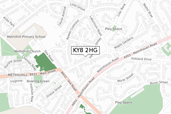 KY8 2HG map - large scale - OS Open Zoomstack (Ordnance Survey)