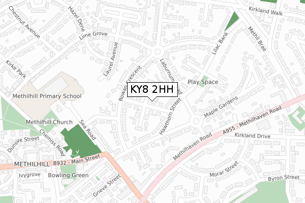 KY8 2HH map - large scale - OS Open Zoomstack (Ordnance Survey)