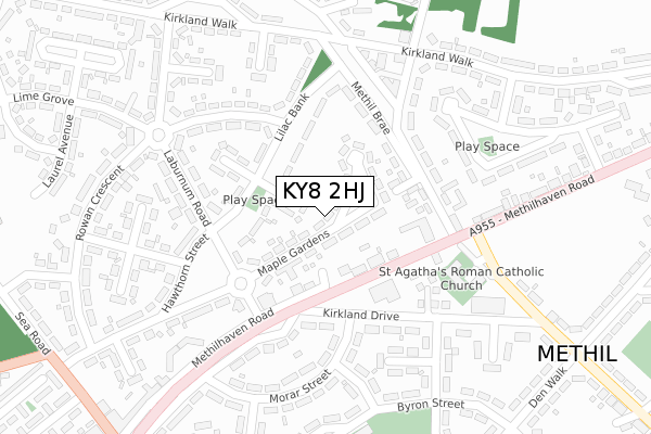 KY8 2HJ map - large scale - OS Open Zoomstack (Ordnance Survey)