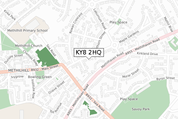 KY8 2HQ map - large scale - OS Open Zoomstack (Ordnance Survey)