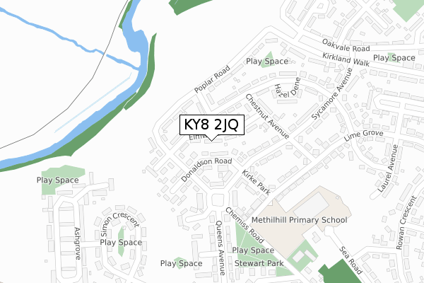 KY8 2JQ map - large scale - OS Open Zoomstack (Ordnance Survey)