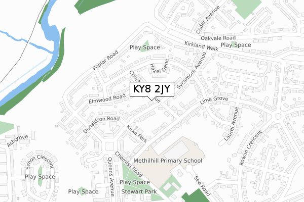 KY8 2JY map - large scale - OS Open Zoomstack (Ordnance Survey)