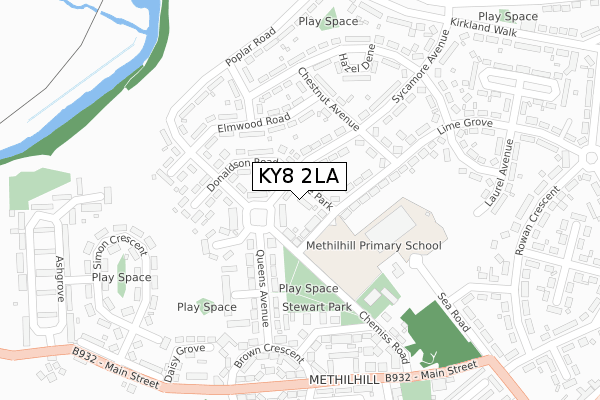 KY8 2LA map - large scale - OS Open Zoomstack (Ordnance Survey)