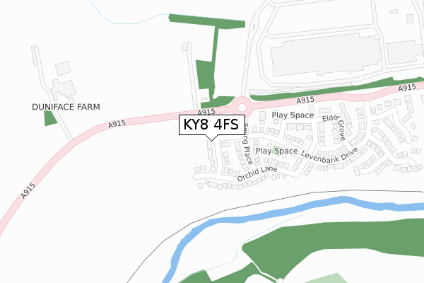 KY8 4FS map - large scale - OS Open Zoomstack (Ordnance Survey)