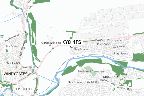 KY8 4FS map - small scale - OS Open Zoomstack (Ordnance Survey)