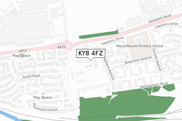 KY8 4FZ map - large scale - OS Open Zoomstack (Ordnance Survey)