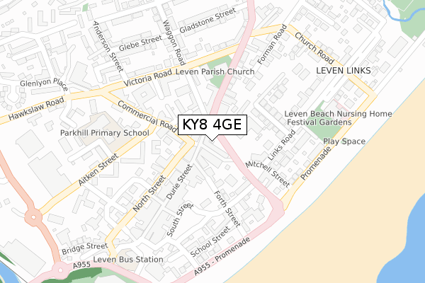 KY8 4GE map - large scale - OS Open Zoomstack (Ordnance Survey)