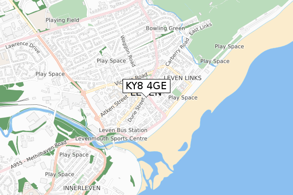 KY8 4GE map - small scale - OS Open Zoomstack (Ordnance Survey)