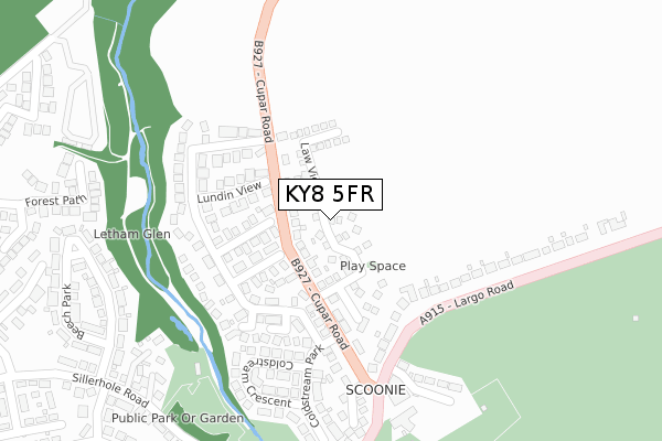 KY8 5FR map - large scale - OS Open Zoomstack (Ordnance Survey)