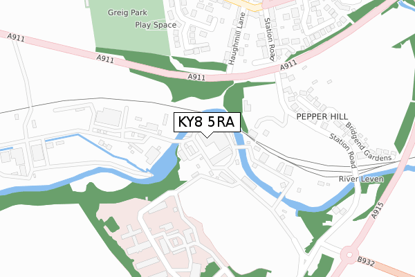 KY8 5RA map - large scale - OS Open Zoomstack (Ordnance Survey)