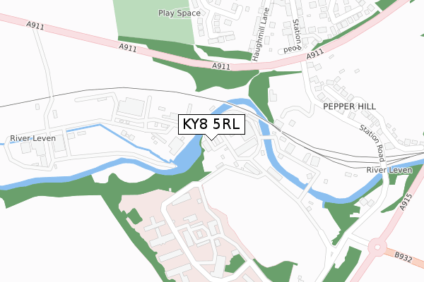 KY8 5RL map - large scale - OS Open Zoomstack (Ordnance Survey)