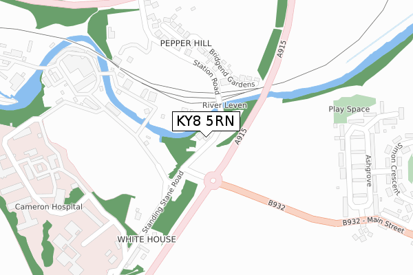 KY8 5RN map - large scale - OS Open Zoomstack (Ordnance Survey)