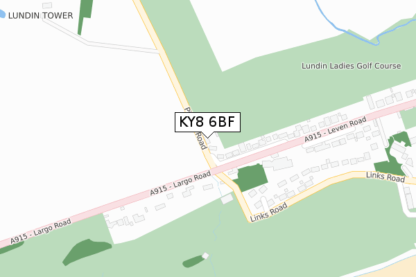 KY8 6BF map - large scale - OS Open Zoomstack (Ordnance Survey)