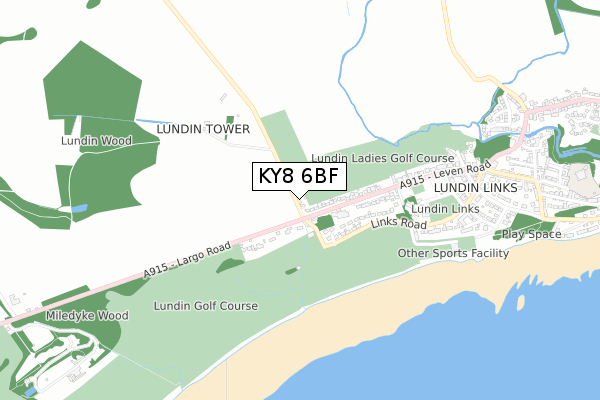 KY8 6BF map - small scale - OS Open Zoomstack (Ordnance Survey)