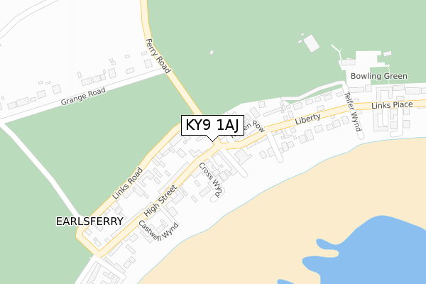 KY9 1AJ map - large scale - OS Open Zoomstack (Ordnance Survey)