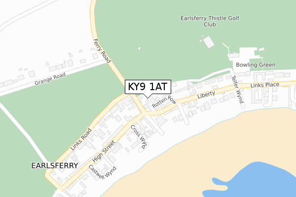 KY9 1AT map - large scale - OS Open Zoomstack (Ordnance Survey)