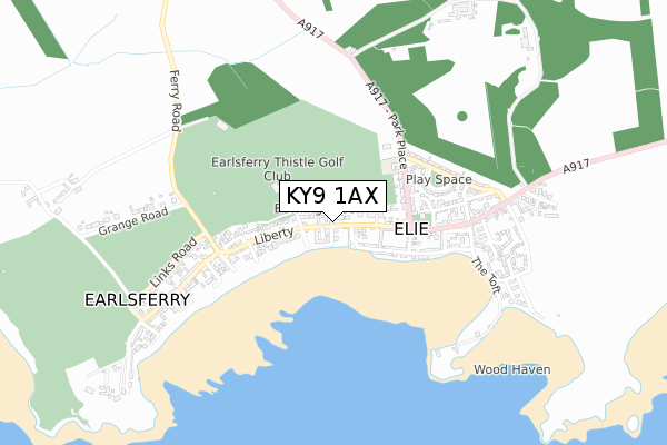 KY9 1AX map - small scale - OS Open Zoomstack (Ordnance Survey)