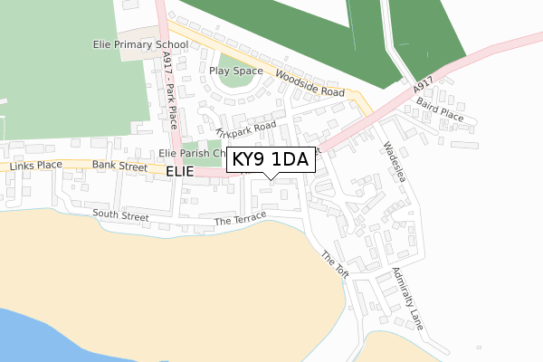 KY9 1DA map - large scale - OS Open Zoomstack (Ordnance Survey)