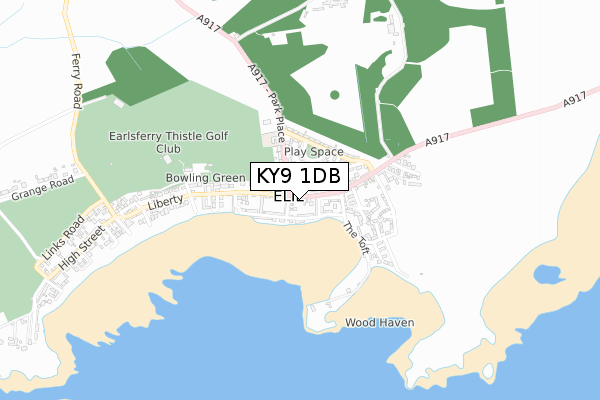KY9 1DB map - small scale - OS Open Zoomstack (Ordnance Survey)