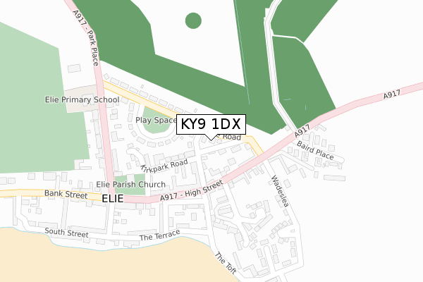 KY9 1DX map - large scale - OS Open Zoomstack (Ordnance Survey)