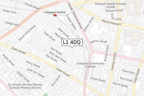 L1 4DQ map - large scale - OS Open Zoomstack (Ordnance Survey)