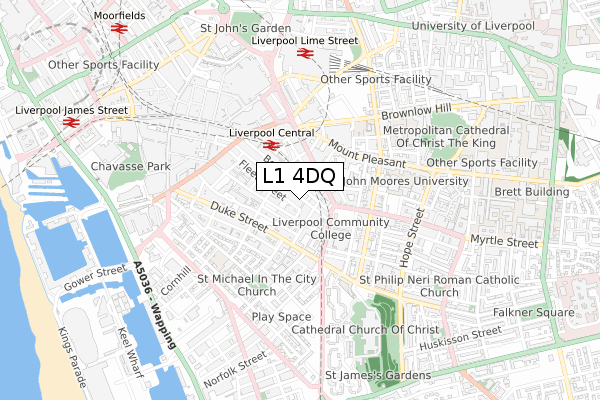 L1 4DQ map - small scale - OS Open Zoomstack (Ordnance Survey)