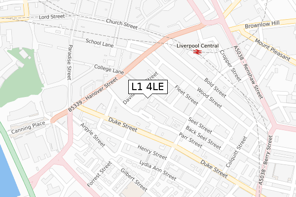 L1 4LE map - large scale - OS Open Zoomstack (Ordnance Survey)