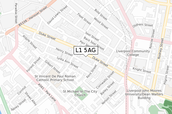 L1 5AG map - large scale - OS Open Zoomstack (Ordnance Survey)