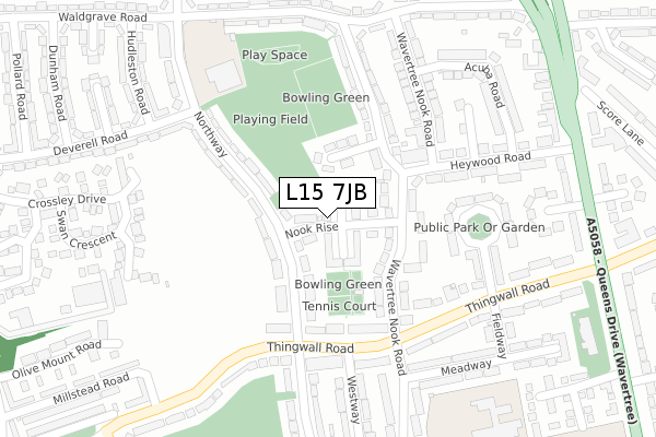 L15 7JB map - large scale - OS Open Zoomstack (Ordnance Survey)