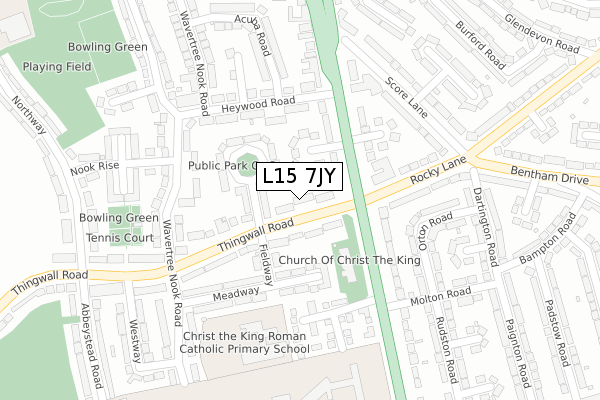 L15 7JY map - large scale - OS Open Zoomstack (Ordnance Survey)