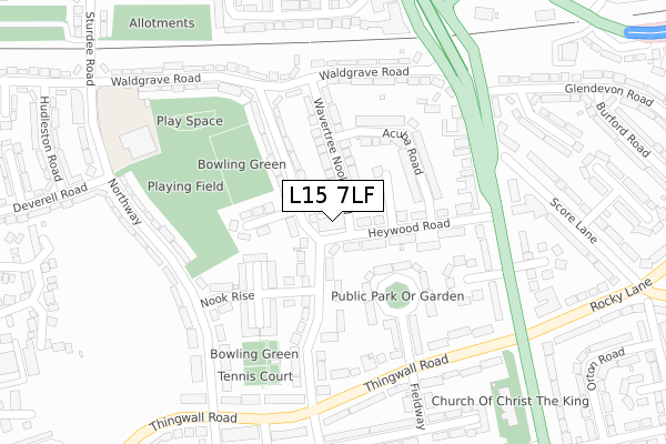 L15 7LF map - large scale - OS Open Zoomstack (Ordnance Survey)