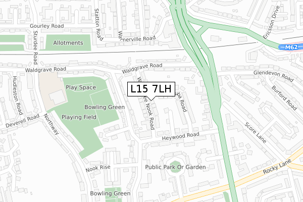 L15 7LH map - large scale - OS Open Zoomstack (Ordnance Survey)