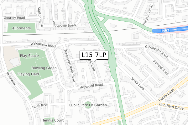 L15 7LP map - large scale - OS Open Zoomstack (Ordnance Survey)