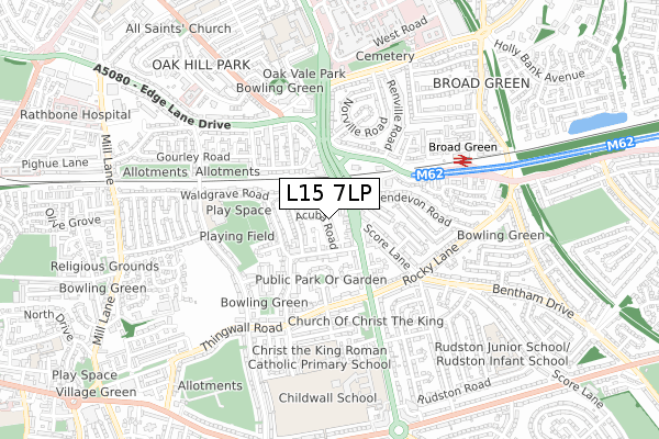 L15 7LP map - small scale - OS Open Zoomstack (Ordnance Survey)